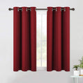 NICETOWN Blackout Curtains & Drapes for Bedroom, Burgundy Red, W34 x L48, Set of 2, Triple Weave Grommet Top Thermal Insulated Light Blocking Panels for Bathroom/Living Room