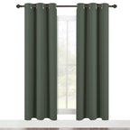 NICETOWN Kitchen Blackout Curtains 72 inches 2 Panels Set, Thermal Insulated and Privacy Room Darkening Drape Panels for Boy's Guest Room Door Window (Dark Mallard, W42)