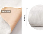 MIULEE Luxury Super Soft Fluffy Area Rug Faux Fur Sheepskin Rug Decorative Christmas Plush Shaggy Carpet for Bedside Sofa Floor Nursery 2 x 3 Feet, White