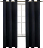 BGment Blackout Curtains for Living Room - Grommet Thermal Insulated Room Darkening Curtains for Bedroom, Set of 2 Panels (42 x 72 Inch, Black)