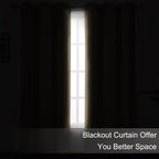 LEMOMO Blackout Curtains 52 x 120 Inch Long Beige Curtains Set of 2 Panels Room Darkening Curtains for Bedroom and Living Room
