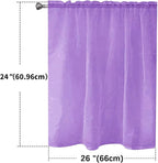 SpaceDresser Basic Rod Pocket Sheer Voile Window Curtain Panels Lavender 1 Pair 2 Panels 26 Width 24 Inch Long for Kitchen Bedroom Children Living Room Yard（Lavender，26Wx 24L）
