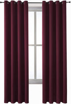 ChrisDowa Grommet Blackout Curtains for Bedroom and Living Room - 2 Panels Set Thermal Insulated Room Darkening Curtains (Burgundy Red, 52W x 84L)