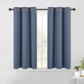 NICETOWN Thermal Insulated Curtains Blackout Draperies, Window Treatment Solid Grommet Room Darkening Drape Panels for Bedroom (Set of 2 Panels, 42 by 45 Inch Long, Stone Blue Blue)