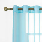 NICETOWN Sheer Curtains for Bedroom Windows 84 inch Length, Grommet Casual Voile Sheer with Light Filter Window Treatments for Nursery/Living Room, Baby Blue, Set of 2, 54" Wide
