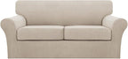 Turquoize 3 Piece Sofa Covers for 2 Cushion Couch Sofa Slipcover Soft Couch Cover for Dogs-Washable Sofa Furniture Covers with 2 Individual Cushion Covers, Feature Fabric (2 Cushion Sofa,Island Fossi)