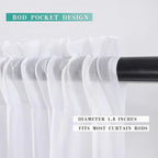 MIULEE Short Sheer Curtains 30 Inch Length for Kitchen Bathroom Cafe Half Window Treatment, Rod Pocket Tier Curtains 2 Panels, 29x30 Inches Long, White
