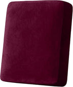 Couch Cover Stretch Velvet Sofa Cushion Cover 1-Piece - Elastic Washable Slipcover for Seat or Backrest, Couch Seat Covers for Sofas (Wine)