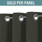 H.VERSAILTEX Blackout Curtain for Living Room Thermal Insulated Window Treatment Curtain Extra Long 63 inch Length Energy Saving Solid Grommet Top Blackout Drape, One Panel, Olive, 52" W x 63" L