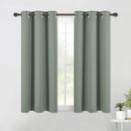 NICETOWN Modern Blackout Curtains Noise Reducing, Thermal Insulated and Privacy Room Darkening Drape Panels for Boy's Guest Room Door Small Short Window (Greyish Green, 2 Panels, W42 x L54 -Inch)