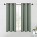 NICETOWN Modern Blackout Curtains Noise Reducing, Thermal Insulated and Privacy Room Darkening Drape Panels for Boy's Guest Room Door Small Short Window (Greyish Green, 2 Panels, W42 x L54 -Inch)