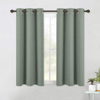 NICETOWN Modern Blackout Curtains Noise Reducing, Thermal Insulated and Privacy Room Darkening Drape Panels for Boy's Guest Room Door Small Short Window (Greyish Green, 2 Panels, W42 x L54 -Inch)