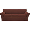 Turquoize 4 Piece Sofa Covers for 3 Cushion Couch Sofa Slipcover Soft Couch Cover for Dogs-Washable Sofa Furniture Cover with 3 Individual Cushion Covers (3 Cushion Sofa, Burnt Brick)