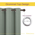 NICETOWN Bedroom Curtain Panels Blackout Draperies, Sage Green, 1 Pair, 34 by 40-inch, Thermal Insulated Solid Grommet Blackout Curtains/Drapes