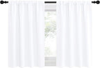 NICETOWN RV Curtains for Camper Windows, White for Kitchen, Home Decoration Light Filtering Drapes for Small Window (29" Wide by 30" Long, 1 Pair)