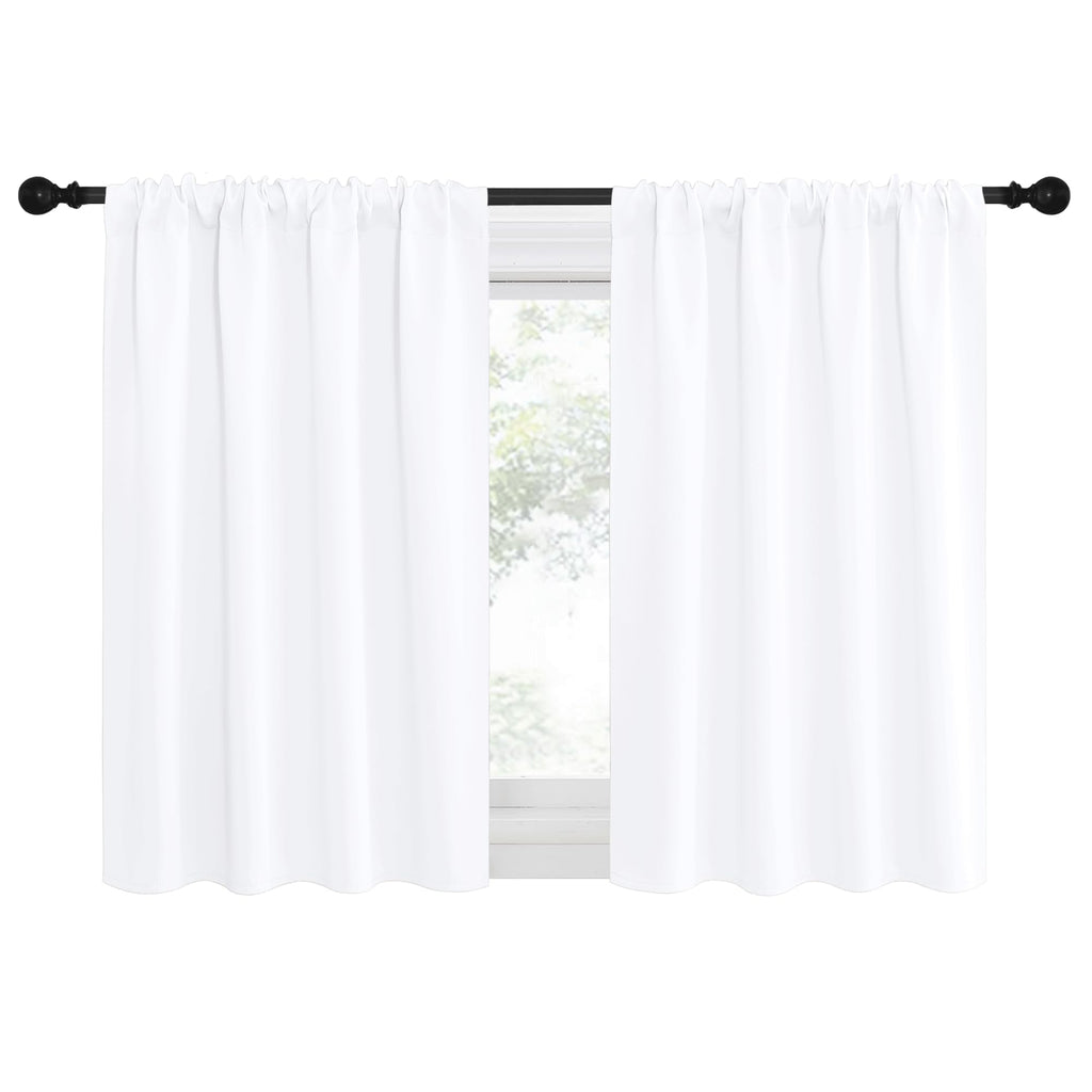 NICETOWN RV Curtains for Camper Windows, White Curtains for Kitchen Window, Home Decoration Light Filtering Curtains & Drapes for Small Window (29" Wide by 40inches Long, 1 Pair)