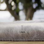 ORINOVA Grey Faux Rabbit Washable Furry Fur Area Rugs for Living Room Bedroom Gray Fluffy Sheepskin Rug Nursery Decor 4x6 Area Rug