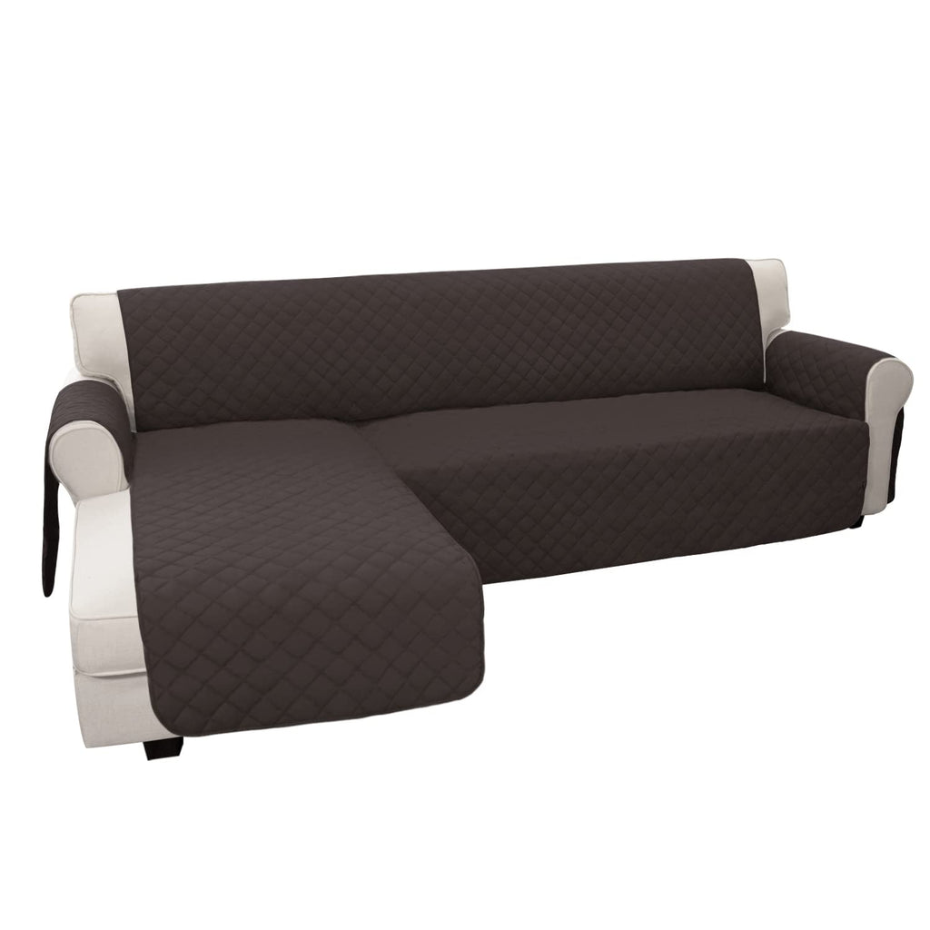 Easy-Going L Shape Sofa Slipcover Sectional Couch Cover - Reversible & Pet-Friendly (X-Large, Chocolate/Chocolate)