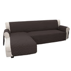 Easy-Going L Shape Sofa Slipcover Sectional Couch Cover - Reversible & Pet-Friendly (X-Large, Chocolate/Chocolate)