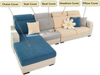 Couch Cushion Covers for Sofa Couch Covers Wear-Resistant Universal Sofa Cover Washable Stretch for Sectional Slipcovers (Texture-Sea Blue,Extra Large Single Seat Cover)