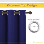 NICETOWN Living Room Blackout Curtain Panels, Window Treatment Energy Saving Thermal Insulated Solid Grommet Blackout Drapes/Draperies (1 Pair, 42 by 54-Inch, Royal Blue)
