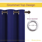 NICETOWN Living Room Blackout Curtain Panels, Window Treatment Energy Saving Thermal Insulated Solid Grommet Blackout Drapes/Draperies (1 Pair, 42 by 54-Inch, Royal Blue)