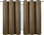 LEMOMO Brown Blackout Curtains/38 x 54 Inch/Set of Two Panels Grommet Living Room Curtains