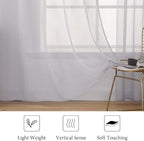 MIULEE 2 Panels Solid Color Sheer Window Curtains Elegant Window Voile Panels/Drapes/Treatment for Bedroom Living Room (54X108 Inches Light Grey)