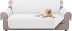 U-NICE HOME Large Sofa Cover Reversible Couch Cover for Dogs with Elastic Straps Water Resistant Furniture Protector for Pets Couch Cover for 4 Cushion Couch (Oversized Sofa, White/White