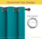 NICETOWN Peacock Teal Thermal Insulated Curtains Blackout Draperies, Window Treatment Solid Grommet Room Darkening Drape Panels for Bedroom (Set of 2, 70 by 54 inches Long)