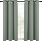 NICETOWN Modern Blackout Curtains Noise Reducing, Thermal Insulated and Privacy Room Darkening Drape Panels for Boy's Guest Room Door Small Short Window (Greyish Green, 2 Panels, W42 x L54 -Inch)