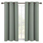 NICETOWN Modern Blackout Curtains Noise Reducing, Thermal Insulated and Privacy Room Darkening Drape Panels for Boy's Guest Room Door Small Short Window (Greyish Green, 2 Panels, W42 x L54 -Inch)