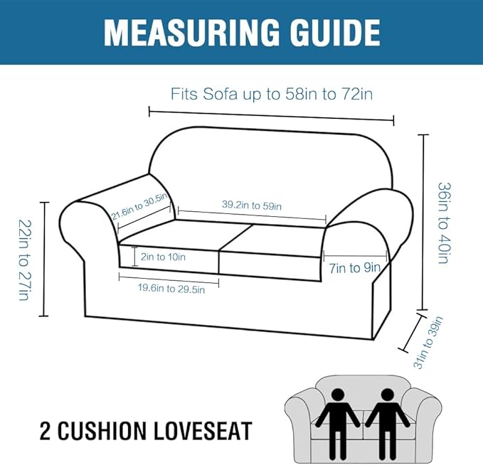 H.VERSAILTEX Real Velvet Plush 3 Piece Stretch Sofa Covers Couch Covers for 2 Cushion Couch Loveseat Covers Width Up to 72 Inch Feature Thick Soft Stay in Place (Medium Sofa, Camel)