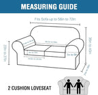 H.VERSAILTEX Real Velvet Plush 3 Piece Stretch Sofa Covers Couch Covers for 2 Cushion Couch Loveseat Covers Width Up to 72 Inch Feature Thick Soft Stay in Place (Medium Sofa, Burgundy)