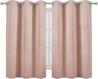 LEMOMO Blush Blackout Curtains/38 x 54 Inch/Set of Two Panels Grommet Living Room Curtains