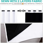 NICETOWN White 100% Blackout Curtains 45 inches Long, 2 Thick Layers Completely Blackout Window Treatment Thermal Insulated Lined Drapes for Small Window (1 Pair, 52 inches Width Each Panel)