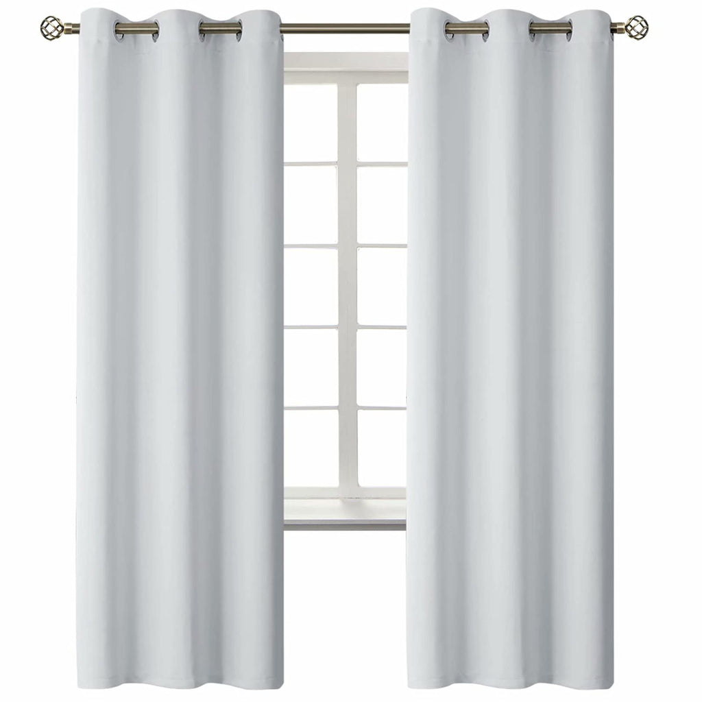 BGment Room Darkening Curtains 72 Inches Long - Grommet Thermal Insulated Drapes Window Treatment Curtains for Bedroom, 2 Panels, 42 x 72 Inch, Greyish White