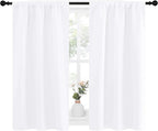 NICETOWN RV Curtains for Camper Windows, White Kitchen Window Drapes, Home Decoration Light Filtering for Small Window (34 Inches Wide by 40 Inches Long, 1 Pair)
