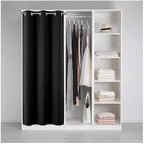 Joydeco Blackout Door Curtain for Doorway Privacy 84 Inches Long, Grommet Closet Curtain for Open Closet, Room Divider for Bedroom Living Room (Black, 52Wx84L, 1 Panel)