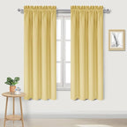 DWCN Blackout Curtains for Bedroom – Rod Pocket Thermal Insulated Noise Reducing Noise Reducing Drapes for Living Room, W 38 x L 63 Inch, 2 Panels, Light Yellow