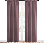 NICETOWN Room Darkening Curtains for Bedroom - Home Decoration Privacy Protection Thermal Insulated Solid Drapes/Draperies for Sliding Glass Door (Dry Rose, Set of 2, 34 x 84 inches)