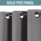 H.VERSAILTEX Blackout Curtain for Living Room Thermal Insulated Window Treatment Curtain Extra Long 108 inch Length Energy Saving Solid Grommet Top Blackout Drape, One Panel, Bluish Gray，52"W x 108"L