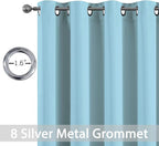 Yakamok Room Darkening Curtains 52x72 inch Length Sky Blue-Living Room
