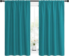 NICETOWN Peacock Blue Blackout Curtains Panels for Window, Thermal Insulated Rod Pocket Blackout Drapes/Draperies for Living Room (2 Panels, W42 x L54 inches)