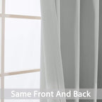 Yakamok Room Darkening Grommet Window Drapes Thermal Insulated Light Blocking Light Grey Blackout Curtains for Bedroom(52Wx96L,Light Gray,2 Panels)