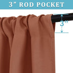 RYB HOME Cafe Blackout Curtains 24 inch Length, RV Curtains for Camper Windows, Mini Short Small Insulating Light UV Blocking Privacy Half Window Tiers, Width 42 by Length 24, Burnt Orange, 2 Panels