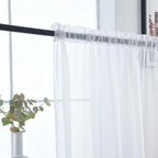 SpaceDresser Basic Rod Pocket Sheer Voile Window Curtain Liners White 2 Panels 52 Width 54 Inch Long for Kitchen Bedroom Children Living Room Yard(White,52 W x 54 L)