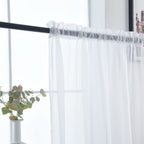 SpaceDresser Basic Rod Pocket Sheer Voile Window Curtain Panels White 1 Pair 2 Panels 60 Width 108 Inch Long for Kitchen Bedroom Children Living Room Yard（White，60Wx 108L）