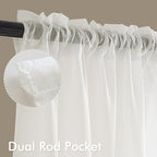 MIULEE Ivory Sheer Curtains 63 Inches Long 4 Panels 42 x 63 Inches