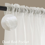 MIULEE Ivory Sheer Curtains 72 Inches Long 4 Panels 42 x 72 Inches